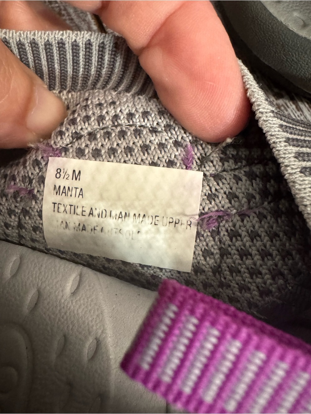 Women’s Grey Sandals with Purple Accents - Picture 7 of 7